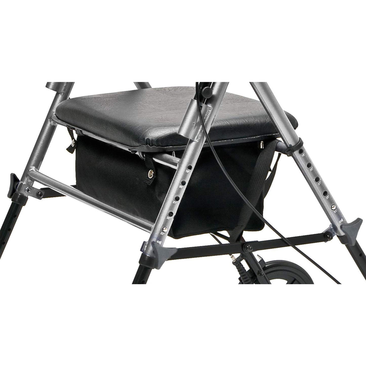 Lumex Set N' Go Wide 2-In-1 Height Adjustable Rollator Walker with Pouch, Silver - Find Fresh Goods