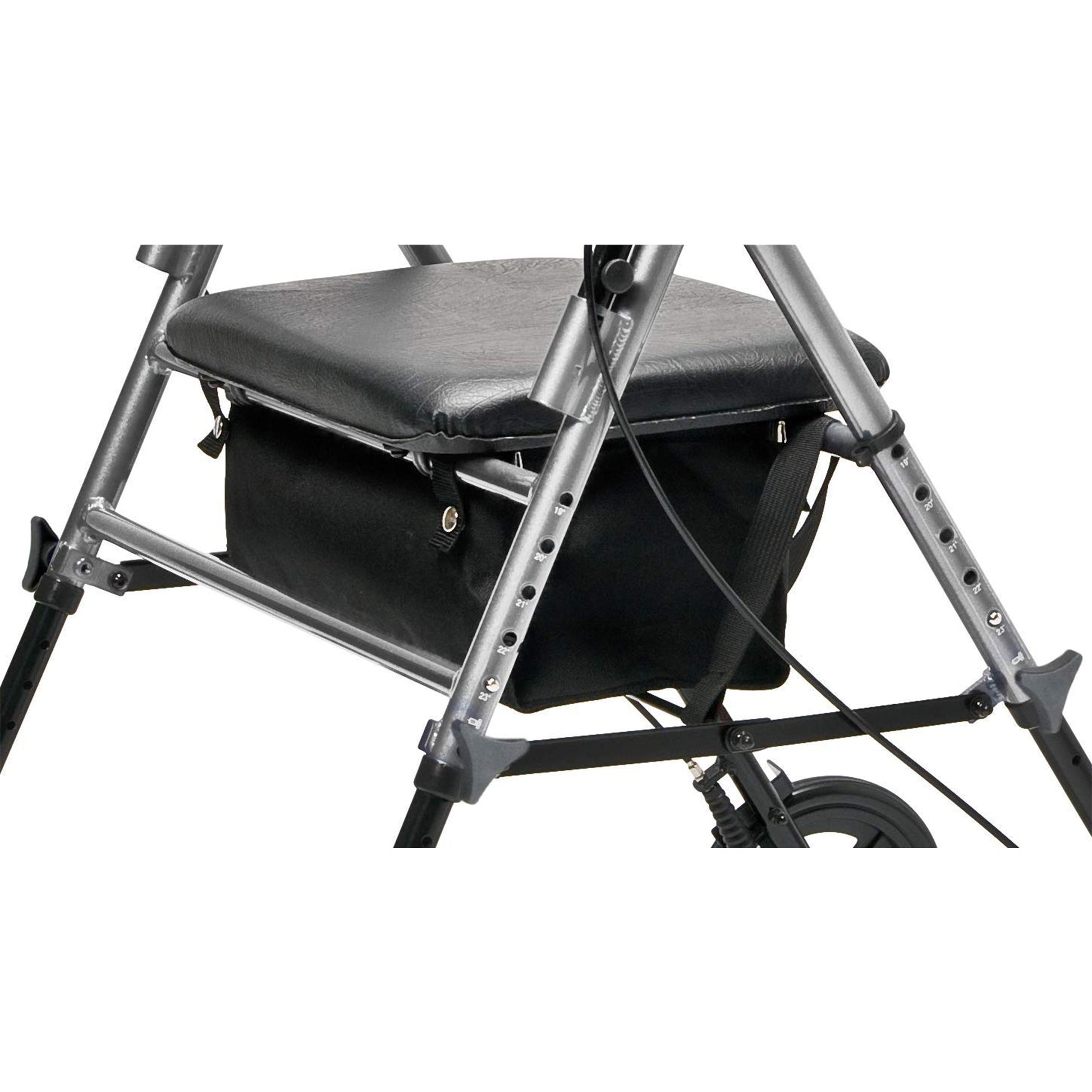 Lumex Set N' Go Wide 2-In-1 Height Adjustable Rollator Walker with Pouch, Silver - Find Fresh Goods