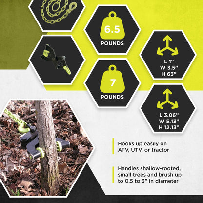 Brush Grubber BG-01 Original Brush Root Puller Remover Tool and BG-04 Tugger Chain