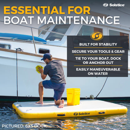 Solstice 8 x 5 ft Inflatable Floating Dock Rafting Platform w/Pump & Bag, Multi