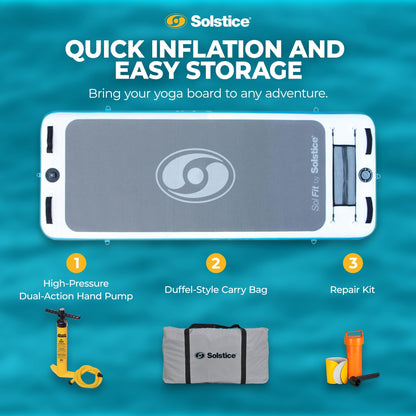 Solstice SolFit 94 Inch Stand Up Paddle Board Aquatic Yoga Mat with Camera Mount