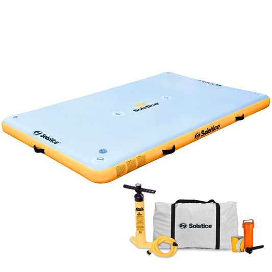 Solstice 8 x 5 ft Inflatable Floating Dock Rafting Platform w/Pump & Bag, Multi