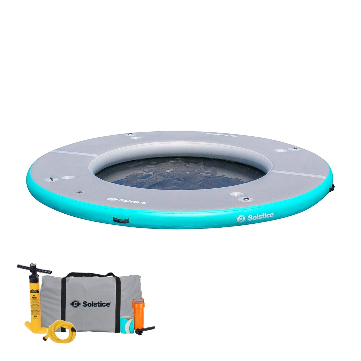 Solstice 10' Inflatable 7-10 Person Circular Mesh Dock Floating Island Platform