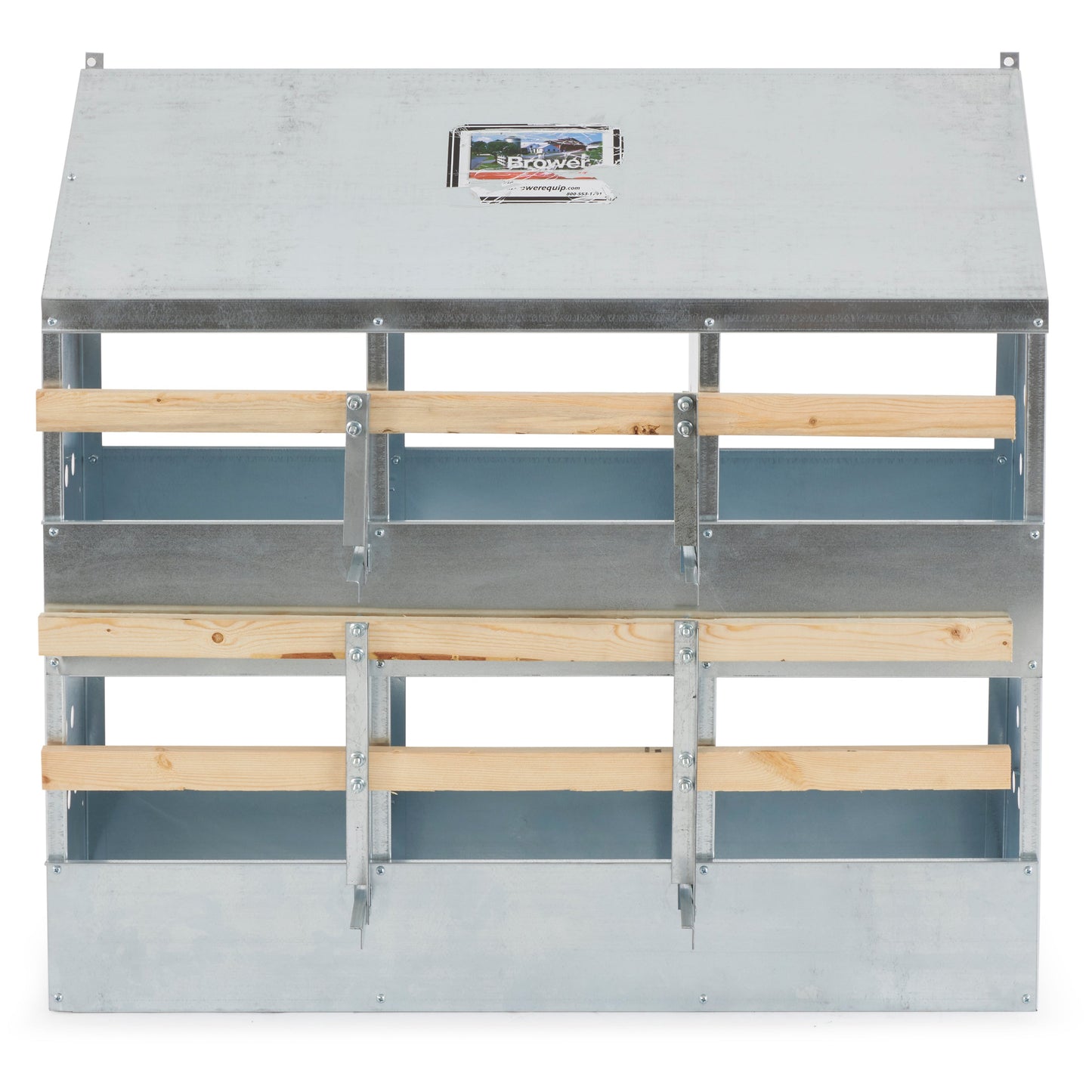 Brower 406B Galvanized Steel 6 Hole 30 Bird Nest Chicken Brooding Box (2 Pack)