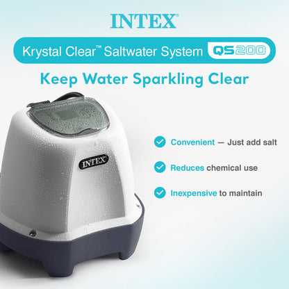 Intex 26661EG Krystal Clear Pool Small and Sleek Saltwater System, 110-120V