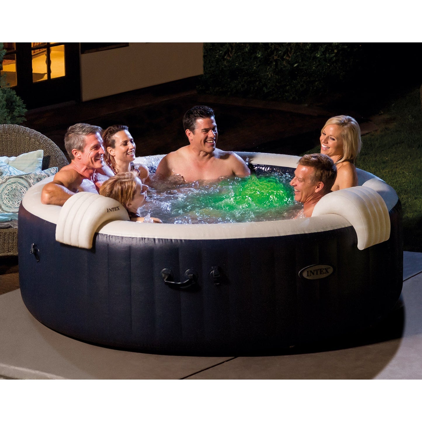 Intex PureSpa Plus Portable Inflatable Hot Tub Jet Spa w/ 6 Filter Cartridges