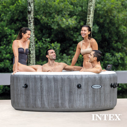 Intex 28439EP PureSpa Plus Greywood Inflatable Bubble Jet Spa, 77 x 28"