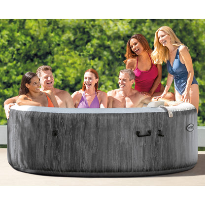 INTEX PureSpa Greywood Inflatable Spa & Attachable Drink & Snack Tray (4 Pack)