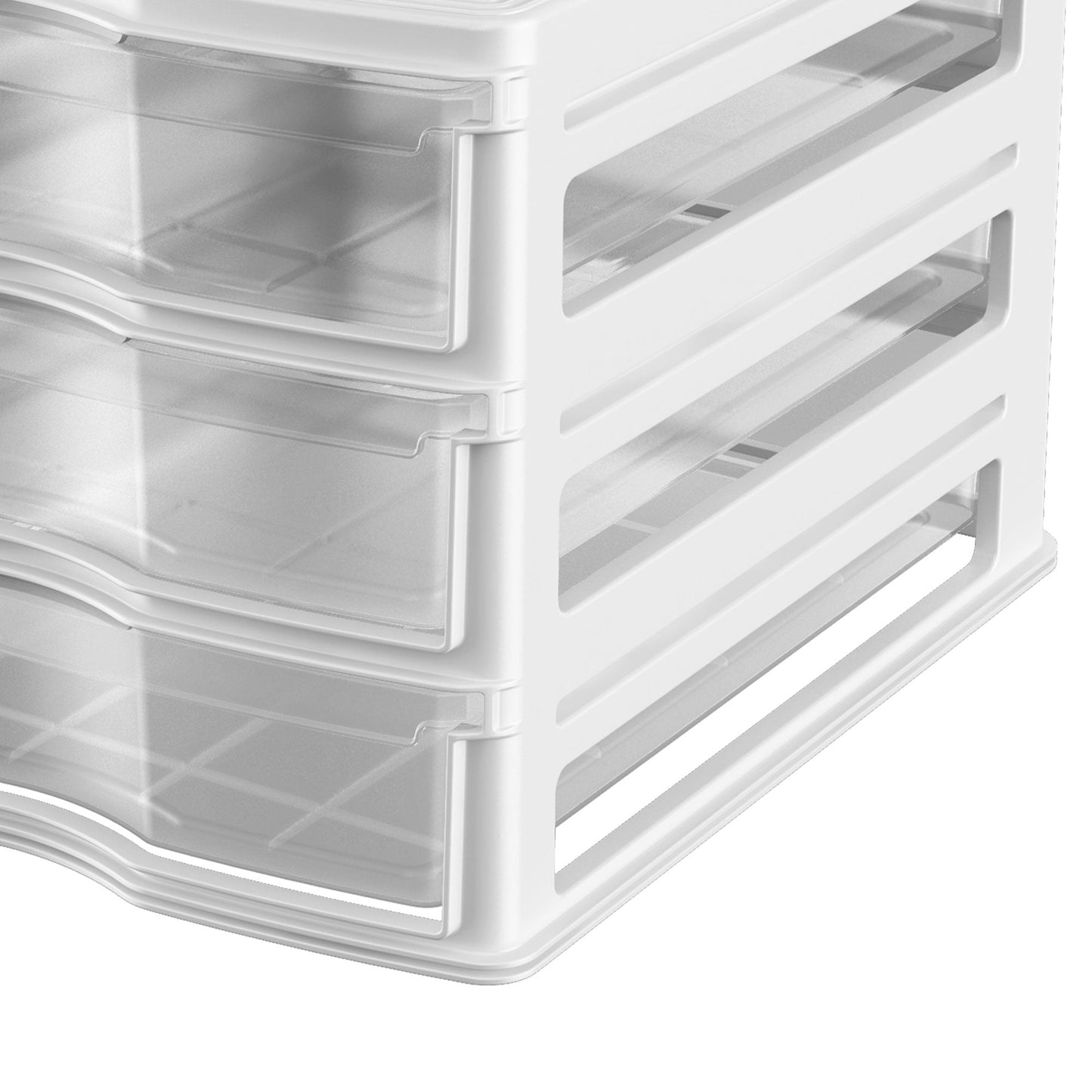 Life Story 3 Drawer Stackable Shelf Organizer Storage Drawers, White (2 Pack)