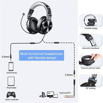 S100 Adjustable Microphone PC Headset with OneOdio A71 Bluetooth Headphones
