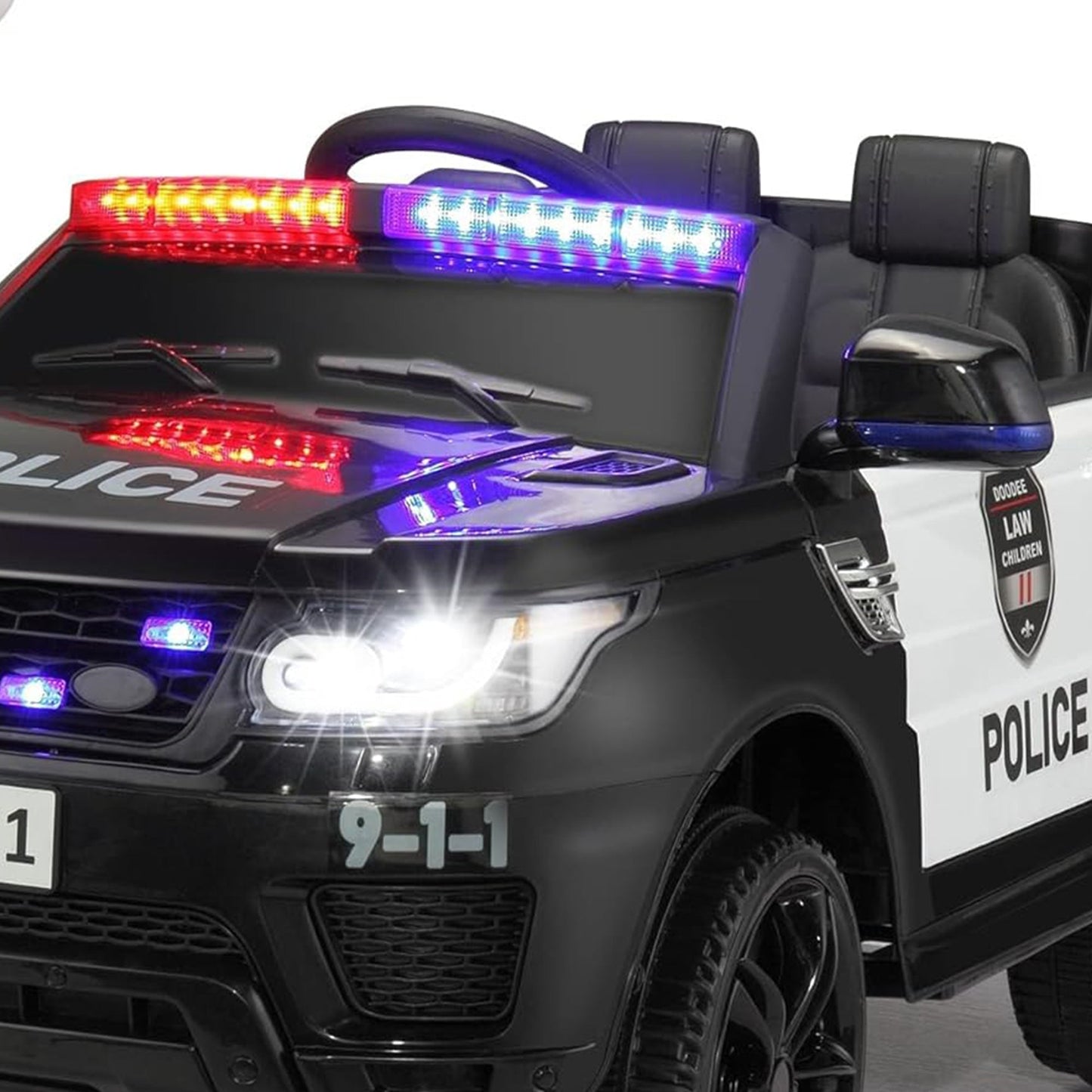 TOBBI 12 Volt Battery Powered Ride On Police SUV for Kids Ages 3 Years, Black