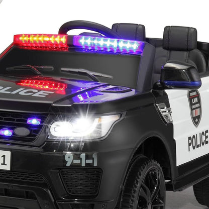 TOBBI 12 Volt Battery Powered Ride On Police SUV for Kids Ages 3 Years, Black