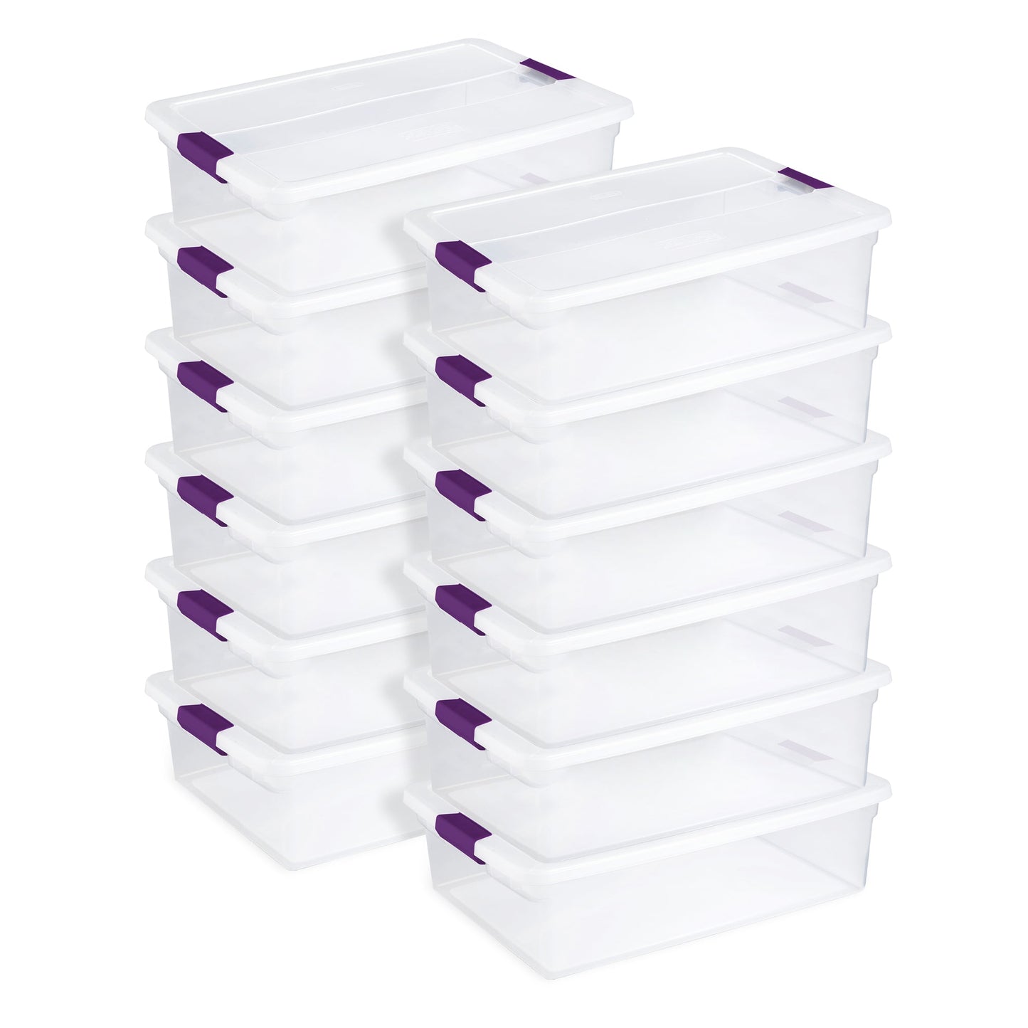 Sterilite 32 Quart Clear View Storage Container Tote w/ Latching Lid, (12 Pack)