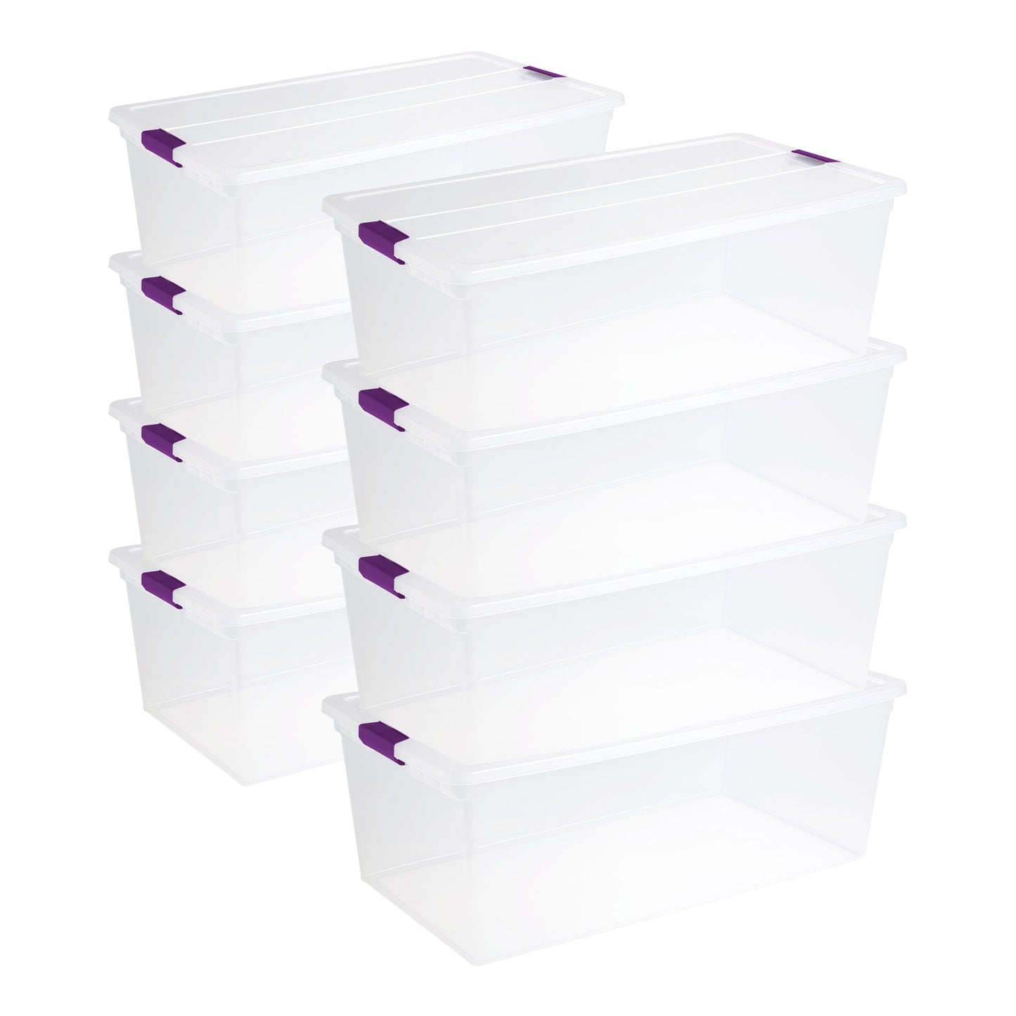 Sterilite 110 Qt ClearView Latch Storage Box, Stackable Bin with Lid, 8-Pack