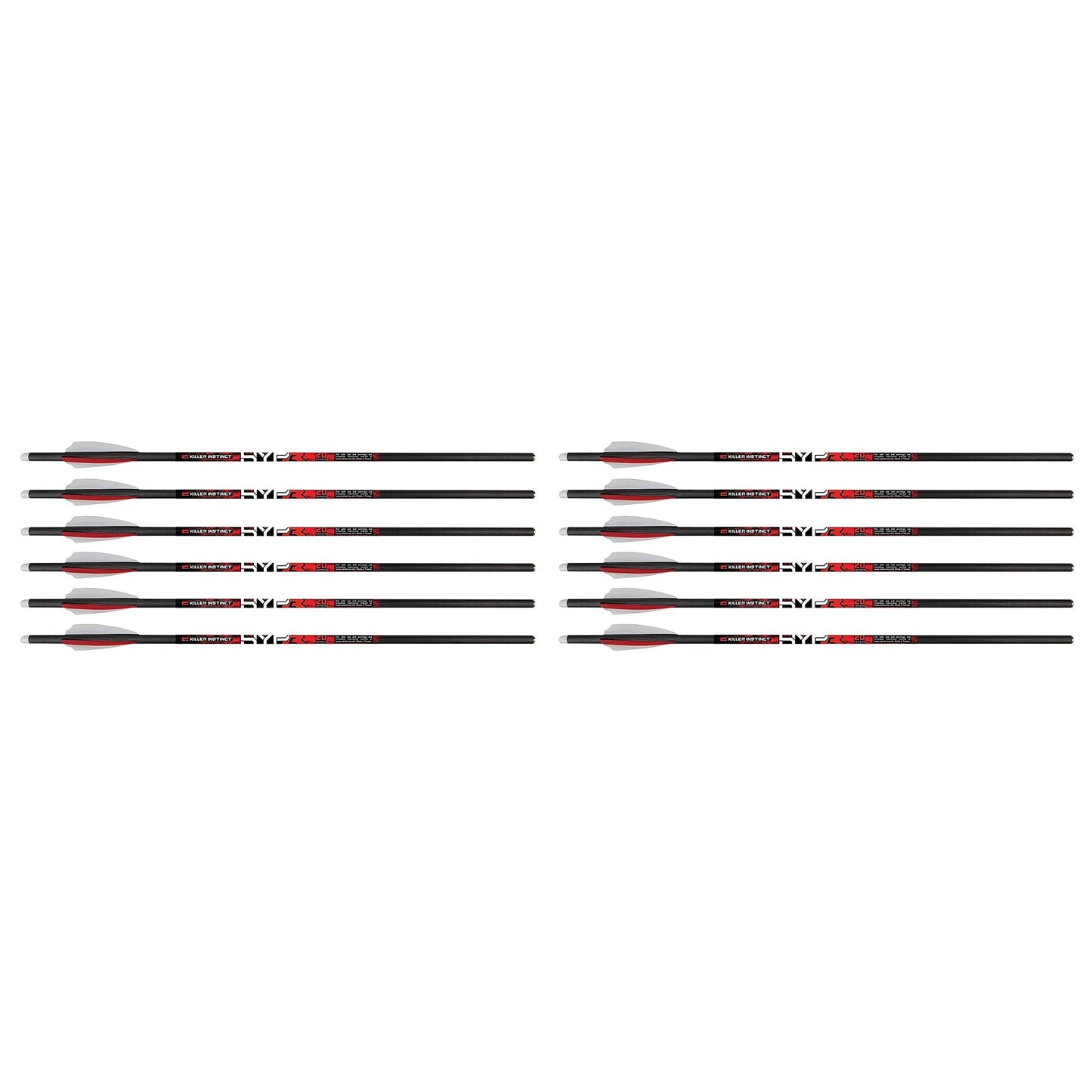 Killer Instinct MSCKI-1064-6 HYPR 20" Carbon Crossbow Bolts, 6 Count (2 Pack)