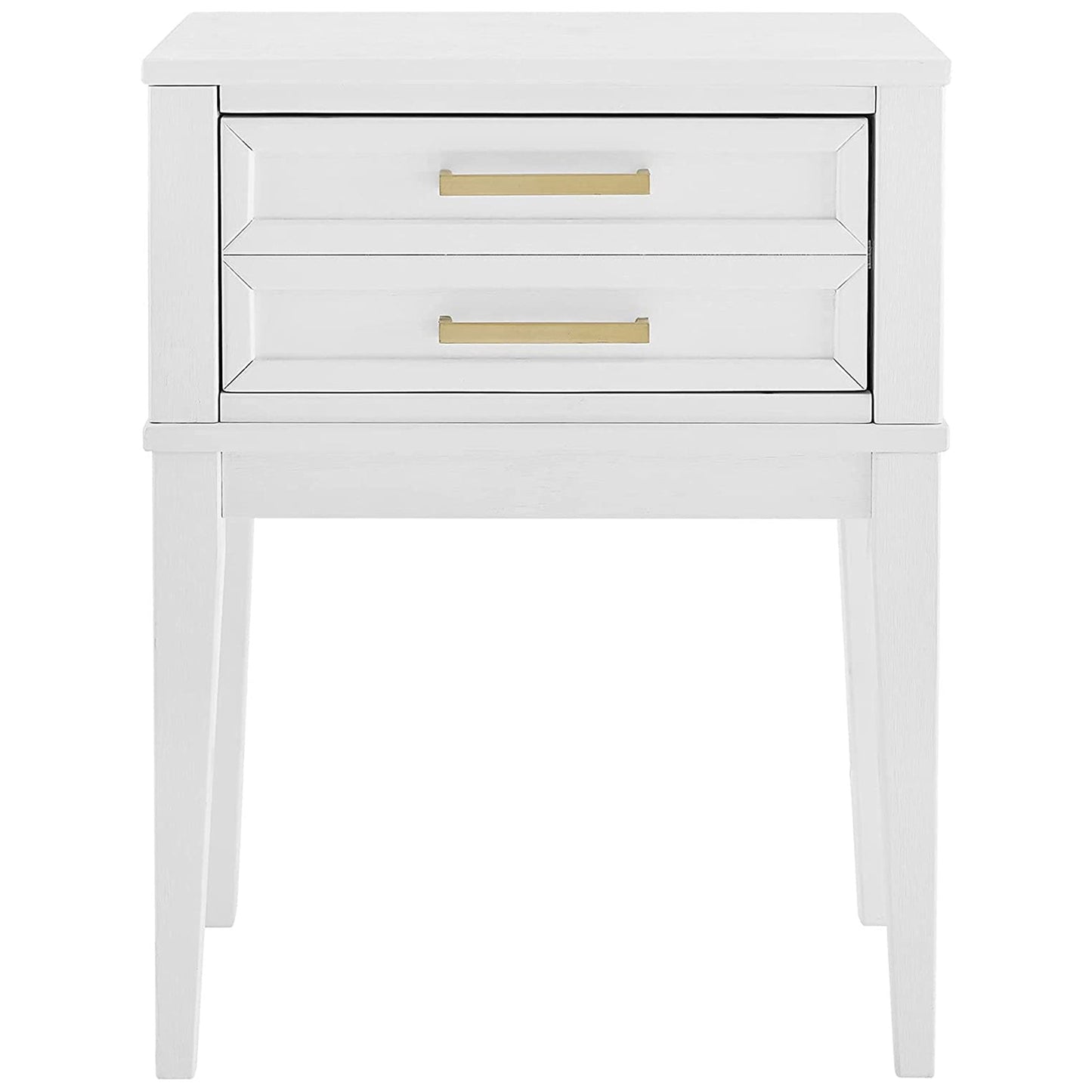 MUSEHOMEINC Mid Century Modern 2 Drawer Solid Wood Nightstand End Table, White