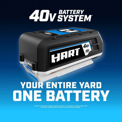 HART 40-Volt Cordless 12-inch String Trimmer and Leaf Blower Combo Kit, (1) 4.0Ah Lithium-Ion Battery