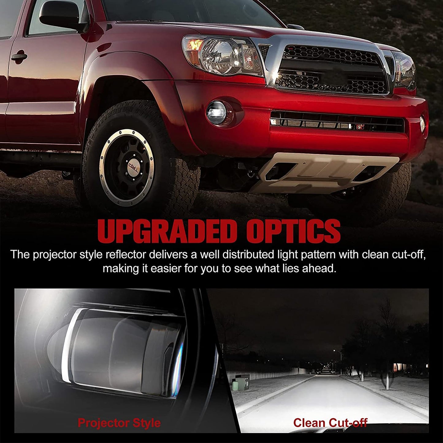 Fieryred LED Fog Light, Compatible w/ Tacoma, Tundra, & Solara, Bumper Placement - Find Fresh Goods