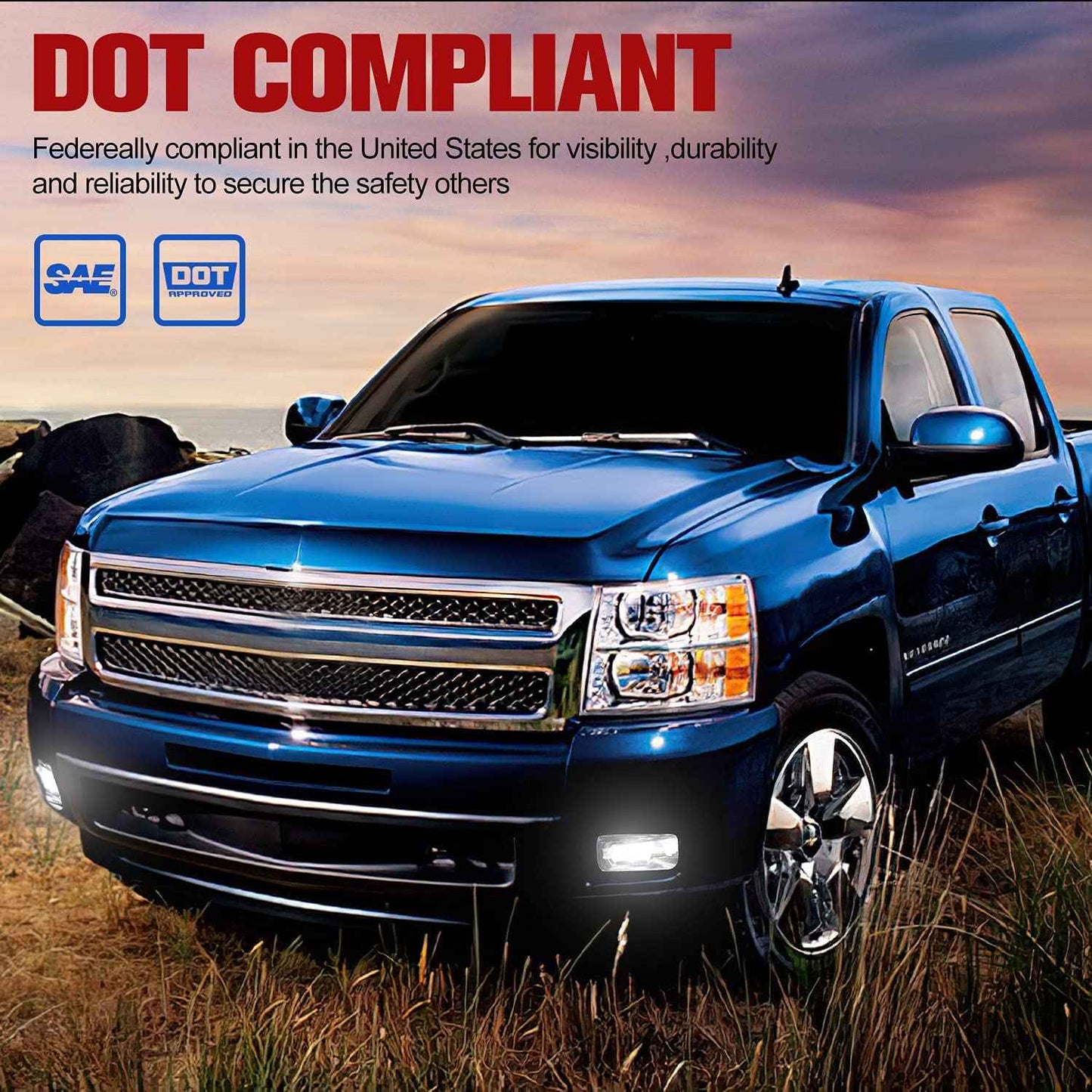 Fieryred LED Fog Light, Compatible w/ Tahoe and Yukon, Bumper Placement, Black