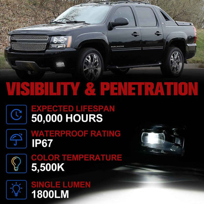 Fieryred LED Fog Light, Compatible w/ Tahoe and Yukon, Bumper Placement, Black