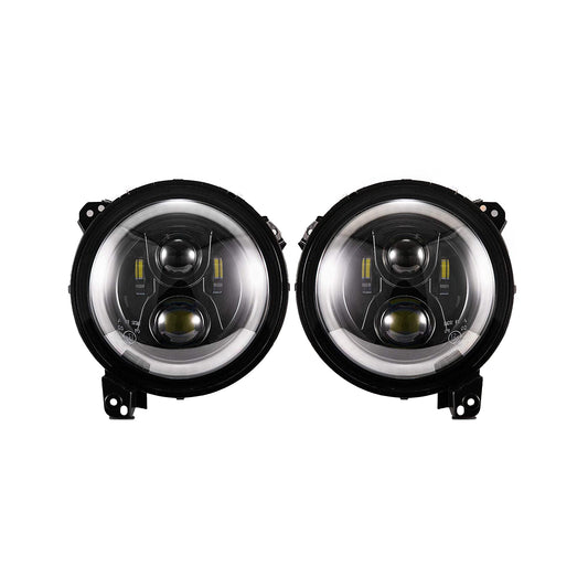 Fieryred 9" LED Halo Angel Eyes Headlights, Compatible w/ Wrangler JL 2018-2021 - Find Fresh Goods