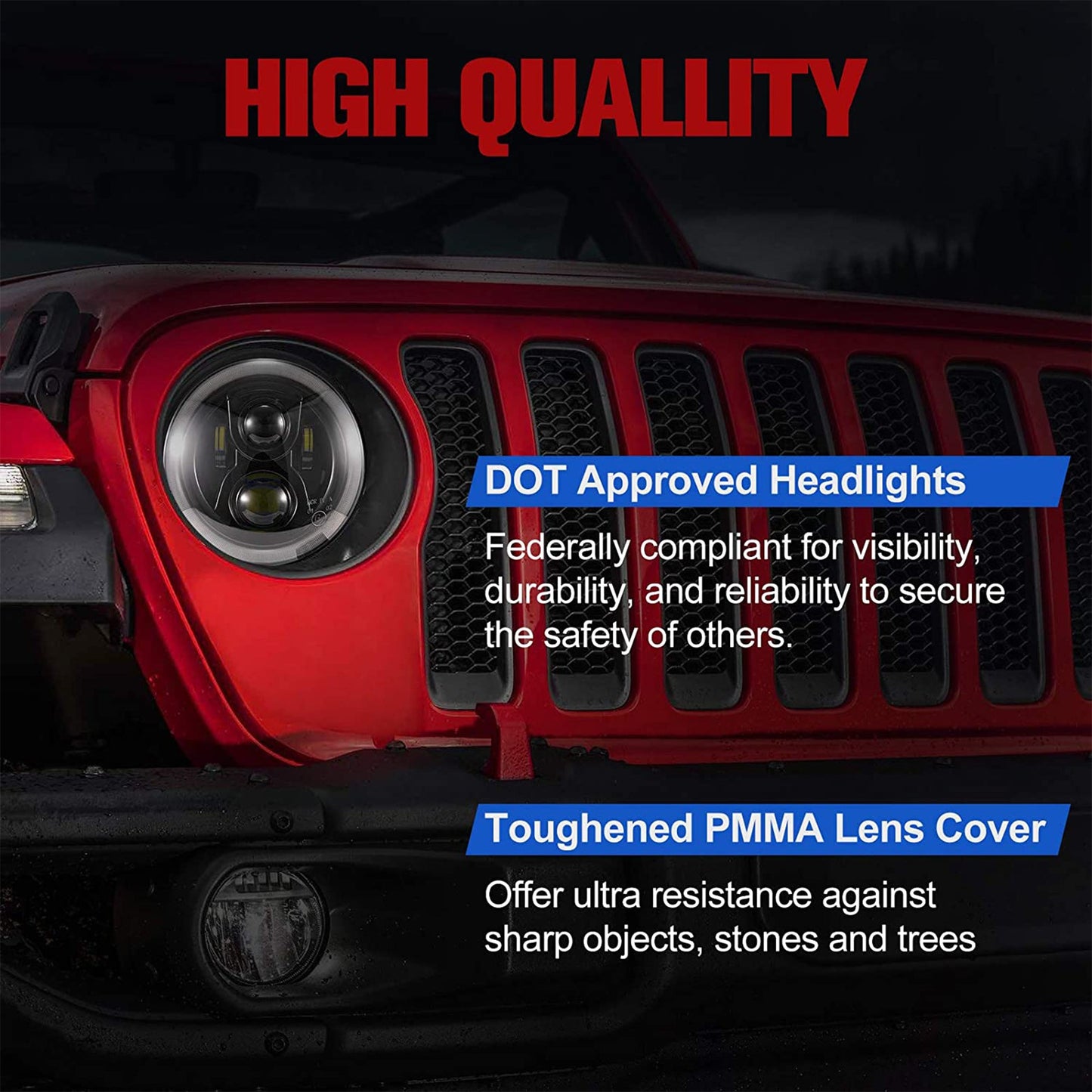 Fieryred 9" LED Halo Angel Eyes Headlights, Compatible w/ Wrangler JL 2018-2021 - Find Fresh Goods