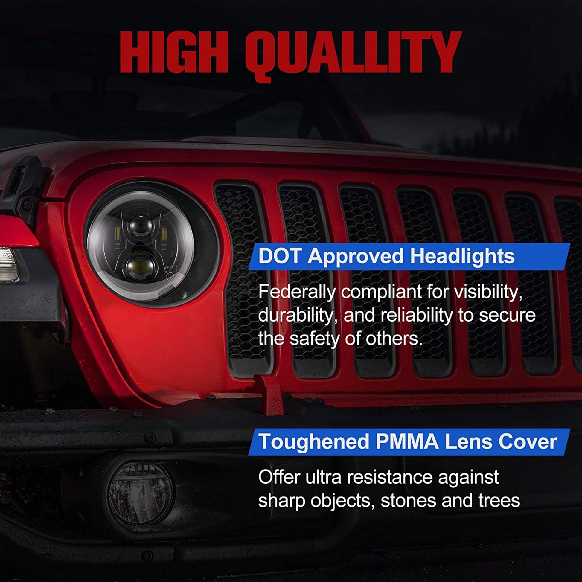 Fieryred 9" LED Halo Angel Eyes Headlights, Compatible w/ Wrangler JL 2018-2021 - Find Fresh Goods