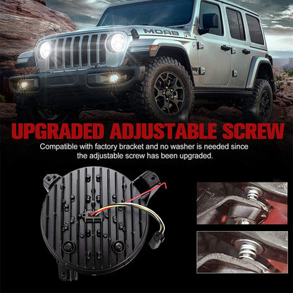 Fieryred 9" LED Halo Angel Eyes Headlights, Compatible w/ Wrangler JL 2018-2021 - Find Fresh Goods