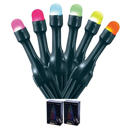 Home Heritage 16.3' Wrapped Dome Holiday Lights, App Control, 50 RGB LEDs,2 Pack