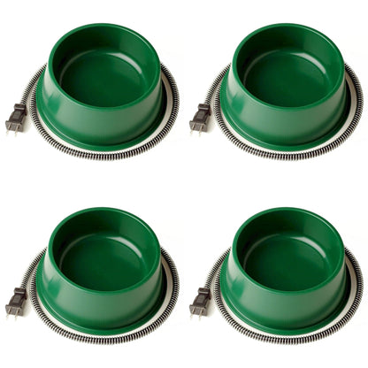 Farm Innovators QT 1 25 Watt 1 Qt Electric Heated Pet Water Bowl, Green (4 Pack)