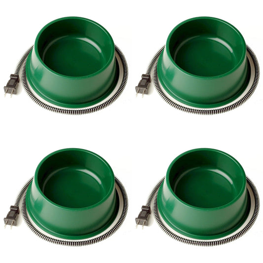 Farm Innovators QT 1 25 Watt 1 Qt Electric Heated Pet Water Bowl, Green (4 Pack)