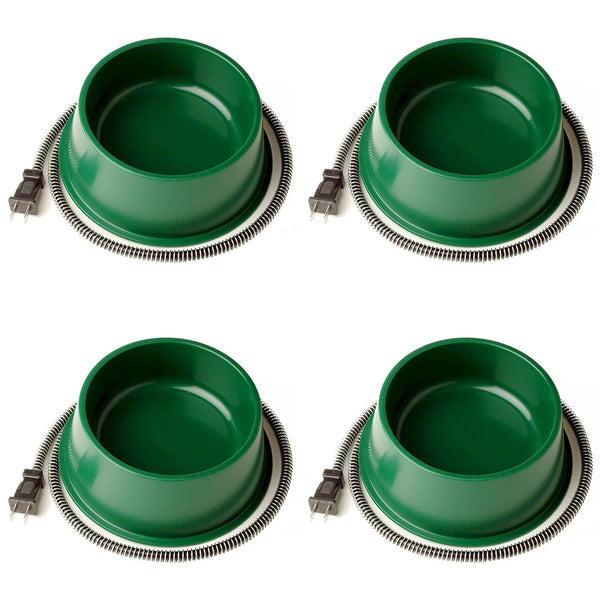 Farm Innovators QT 1 25 Watt 1 Qt Electric Heated Pet Water Bowl, Green (4 Pack)