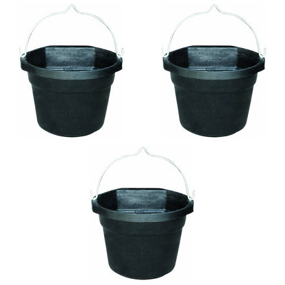 Farm Innovators FB 80R Rubber 3 Gallon Flat Back Heated Bucket 70 Watt (3 Pack)