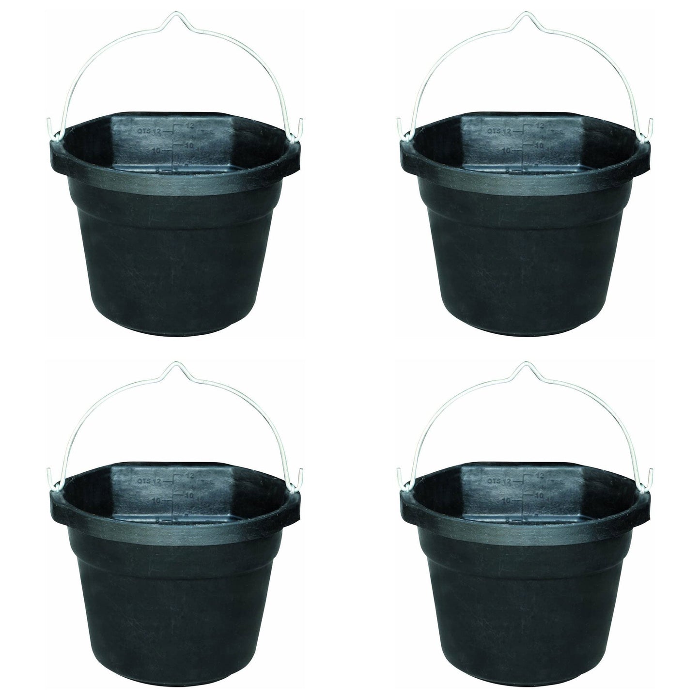 Farm Innovators FB 80R Rubber 3 Gallon Flat Back Heated Bucket 70 Watt (4 Pack)
