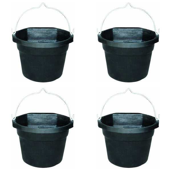 Farm Innovators FB 80R Rubber 3 Gallon Flat Back Heated Bucket 70 Watt (4 Pack)