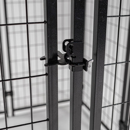 Lucky Dog STAY Series 4 x 4 x 6 Foot Roofed Steel Frame Studio Dog Kennel, Khaki