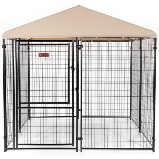 Lucky Dog STAY Series 8 x 8 x 6 Foot Roofed Steel Frame Executive Dog Kennel