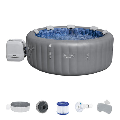 Bestway SaluSpa Santorini HydroJet Inflatable with 180 Soothing Jets, Gray