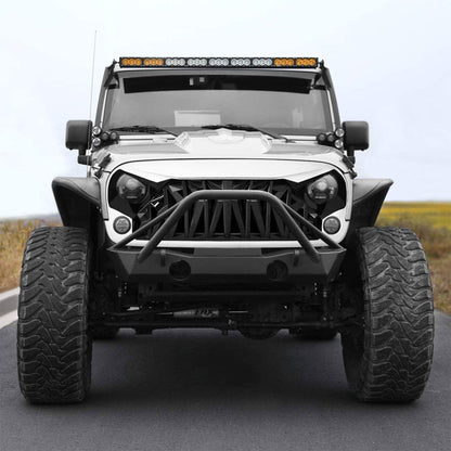 AMERICAN MODIFIED Front Shark Grille for 2007 to 2018 Jeep Models, White & Black - Find Fresh Goods