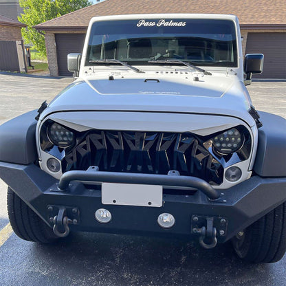 AMERICAN MODIFIED Front Shark Grille for 2007 to 2018 Jeep Models, White & Black - Find Fresh Goods