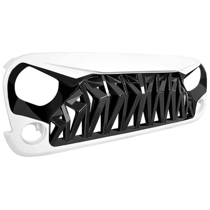 AMERICAN MODIFIED Front Shark Grille for 2007 to 2018 Jeep Models, White & Black - Find Fresh Goods