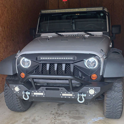 AMERICAN MODIFIED Front Grille w/Off Road Lights for 07-18 Jeep Wrangler JK - Find Fresh Goods