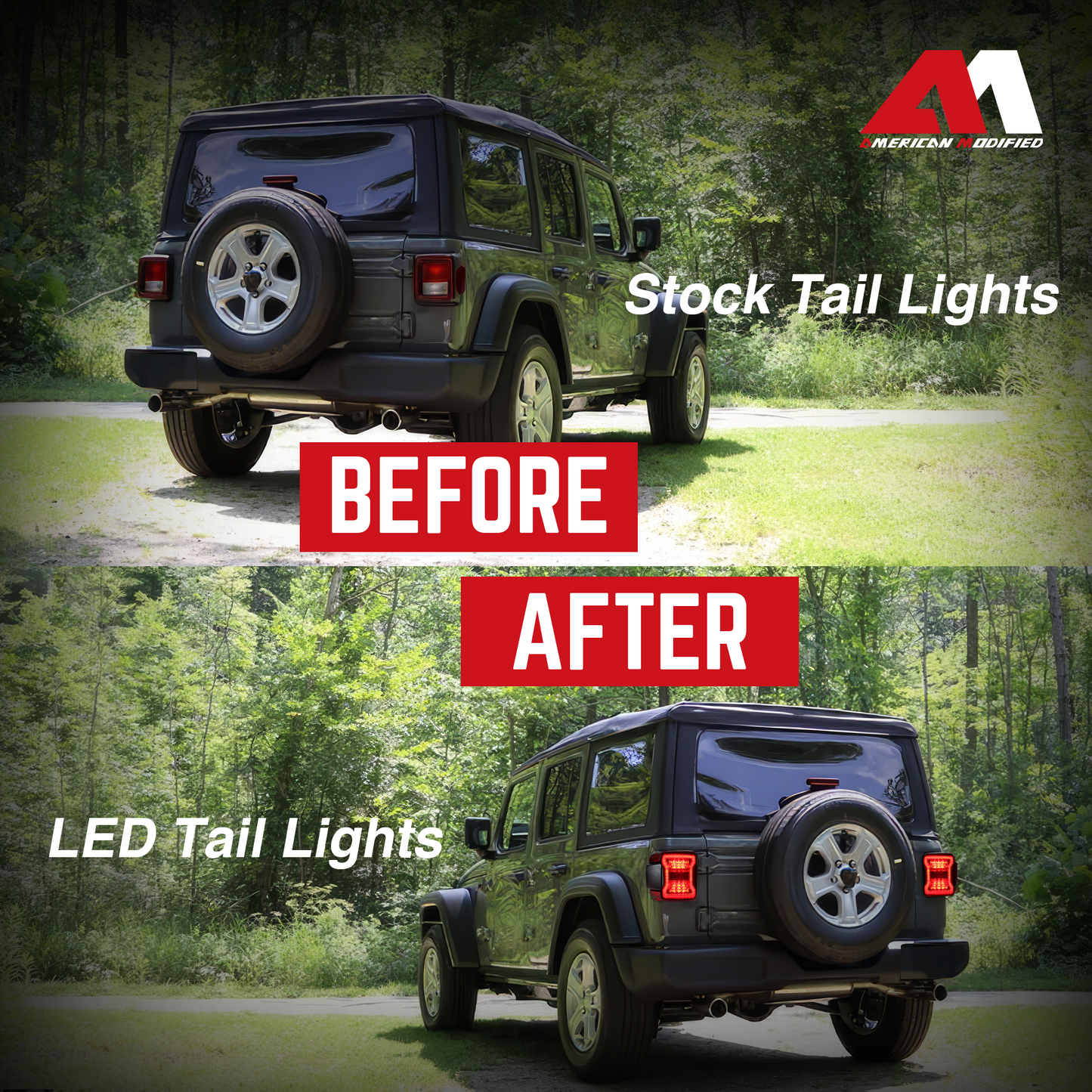 AMERICAN MODIFIED Tail Lights for 2018 to 2023 Jeep Wrangler JL Models, Pair - Find Fresh Goods