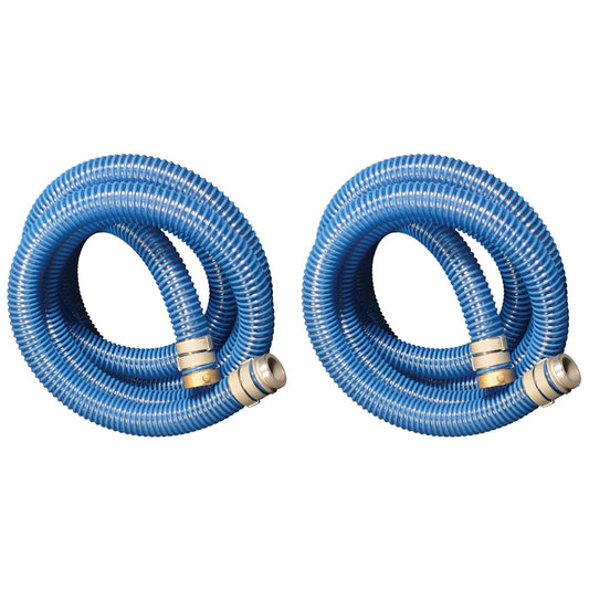 Apache 98106501 2 Inch Diameter 20 Foot PVC Flexible Pool Hose, Blue (2 Pack)