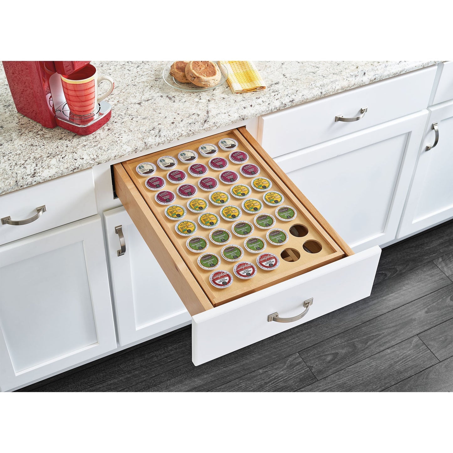 Rev-A-Shelf 15'' Tiered K-Cup Drawer Organizer w/ Soft-close, 4WTCD-18HSC-KCUP-1