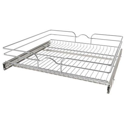 Rev-A-Shelf Pullout Single Basket Organizer for Kitchen Cabinets, 24 x 22 In, 5WB1-2422CR-1