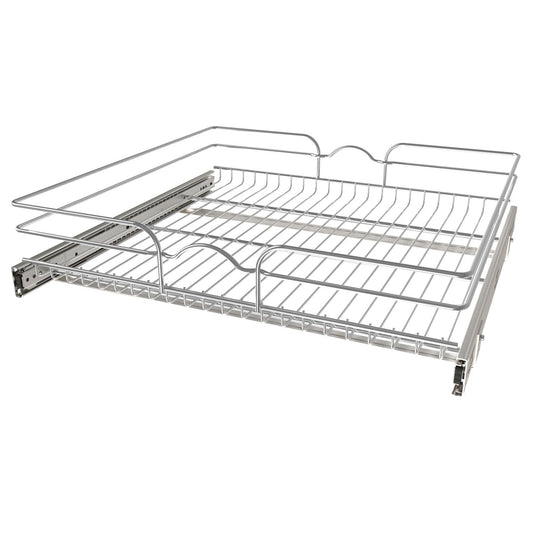 Rev-A-Shelf Pullout Single Basket Organizer for Kitchen Cabinets, 24 x 22 In, 5WB1-2422CR-1