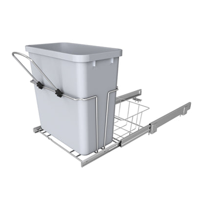 Rev-A-Shelf 20 qt. Universal Waste Container with Rear Basket, RUKD-1420RB-1