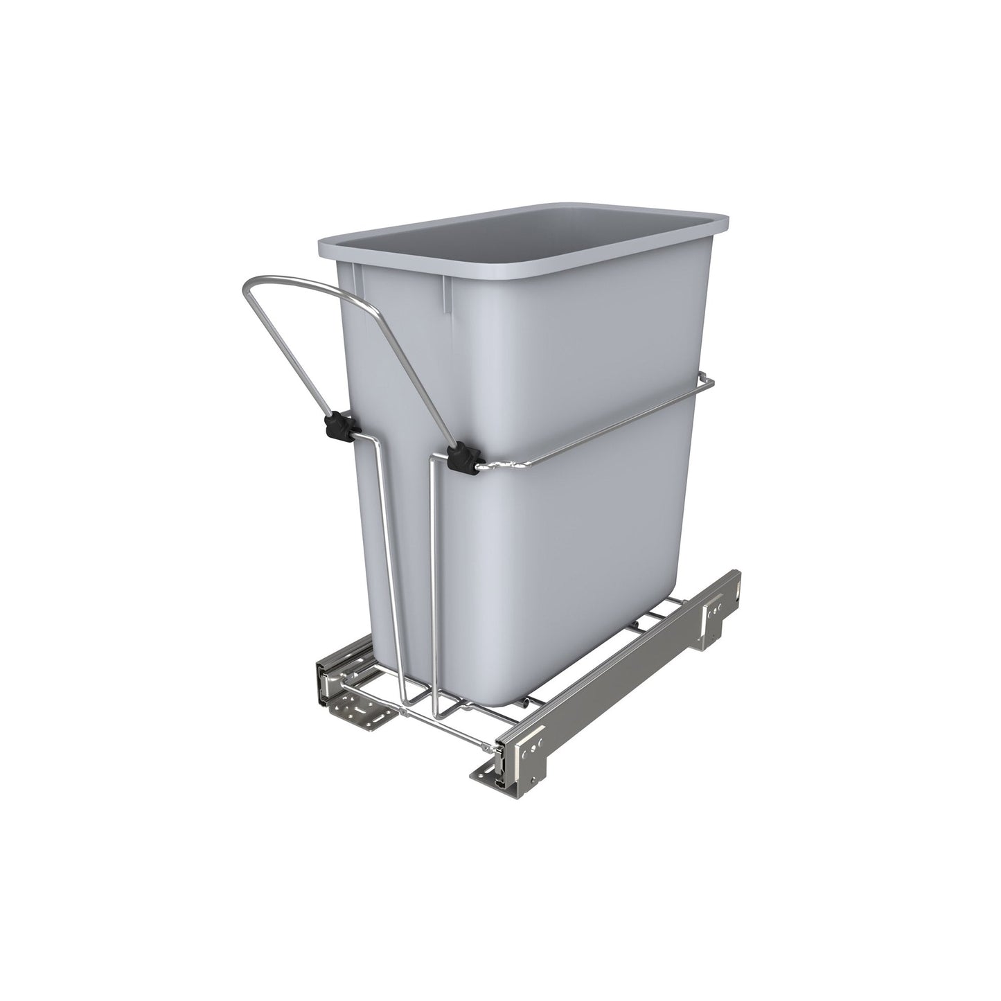 Rev-A-Shelf 20 qt. Universal Waste Container with Rear Basket, RUKD-1420RB-1