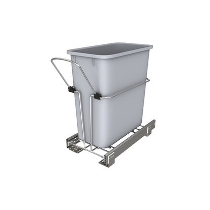 Rev-A-Shelf 20 qt. Universal Waste Container with Rear Basket, RUKD-1420RB-1
